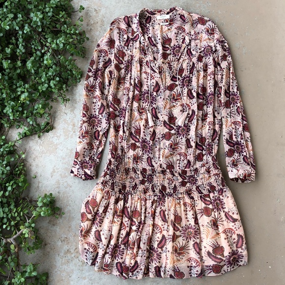 ba&sh Dresses & Skirts - ba&sh Yanis Paisley Smocked Long Sleeve Dress